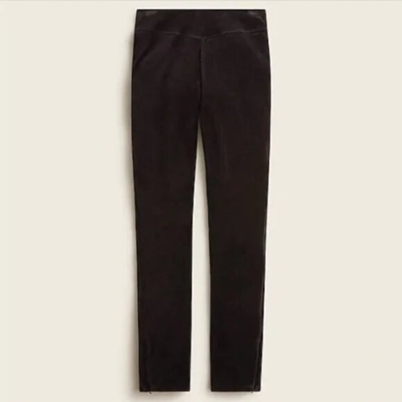 NWT J. Crew Italian Mario Bellucci Women XSP Black Stretch Velvet Leggings Pants - Picture 3 of 3